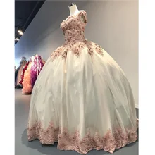 3d-цветочные аппликации бальные платья Новое поступление индивидуальный корсет плюс размер выпускное бальное платье халат де Бал сладкий 16 Вечерние