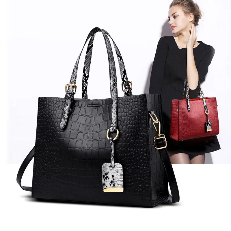 

European And American Style New Style Crocodile Pattern Fashion Picture-in-Two-Piece Set WOMEN'S Bag Trend Line Embossed WOMEN'S