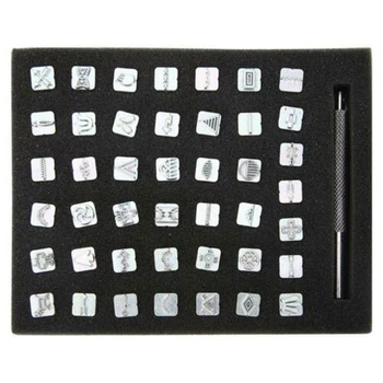 

43pcs/set 8mm Carbon Steel Symbol Stamp Set Fits For Metal Jewelry Leather Kits
