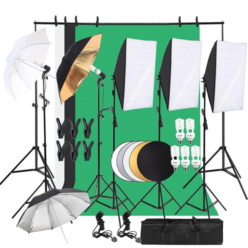 

Professional Photographic Set Portable Lambency Box Lambency Non-Woven Fabrics Umbrella With 5 In 1 Reflector Set US Standard