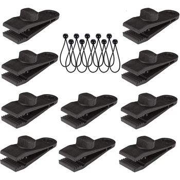 

Tarp Clips Heavy Duty Lock Grip, 20 Pack Tarp Clamps Heavy Duty, Shark Tent Fasteners Clips Holder, Pool Awning Cover Bungee Cor