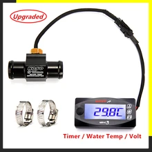 Koso voltímetro e temporizador para motocicleta, para yamxha nmax xmax tmax mini3 display digital led, quadrado, temperatura da água quad