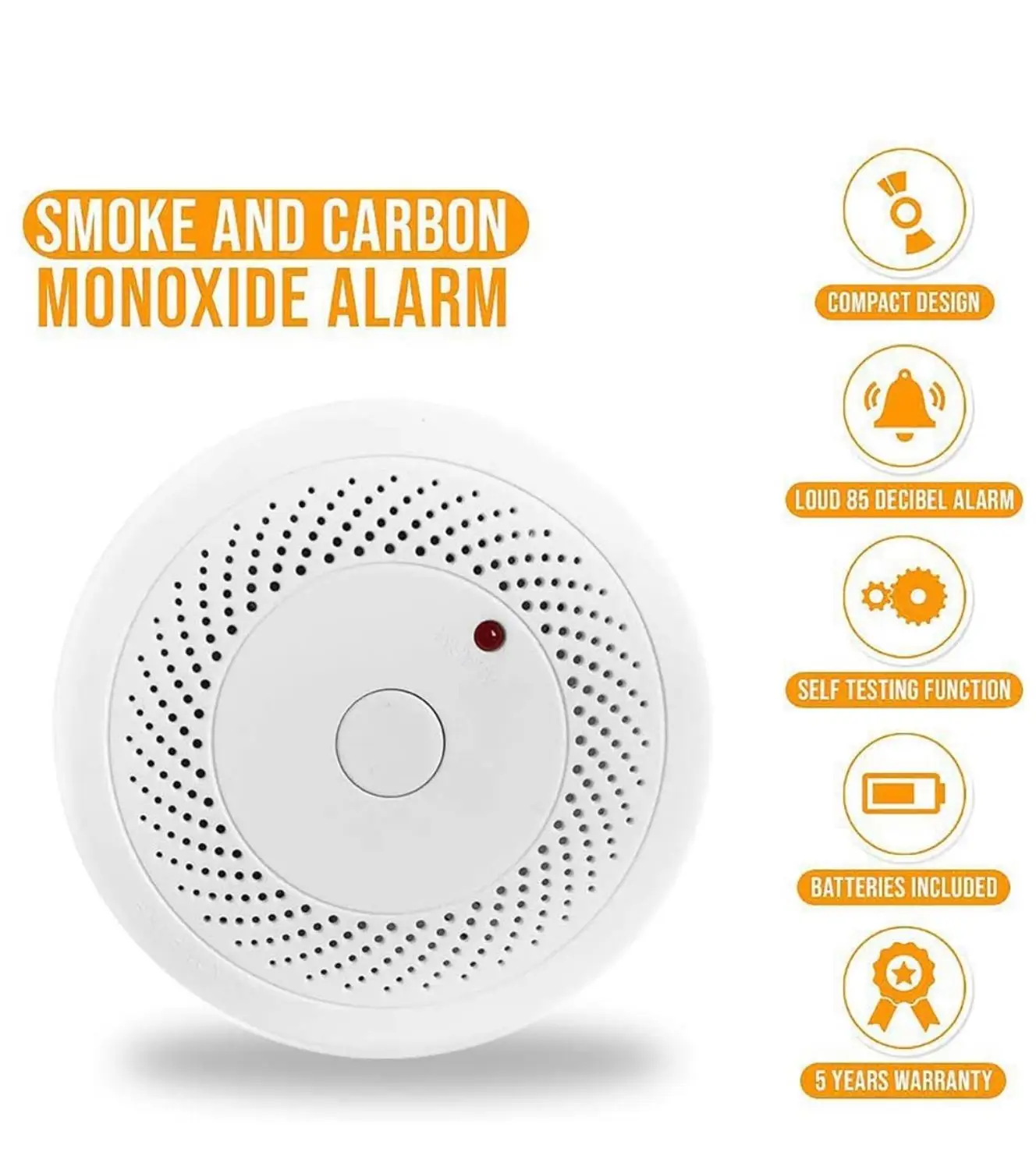 

combination photoelectric smoke and carbon monoxide detector alarm, protect your home from fire and gas leaks