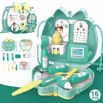 

Doctor Nurse Children Role Play Toys Set with Shoulder Bag Box 16PCS/Set Girls Gift