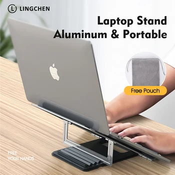 

LINGCHEN Foldable Laptop Holder Stand for MacBook Air Notebook Aluminium Alloy Adjustable Laptop Stand Notebook Holder For Dell