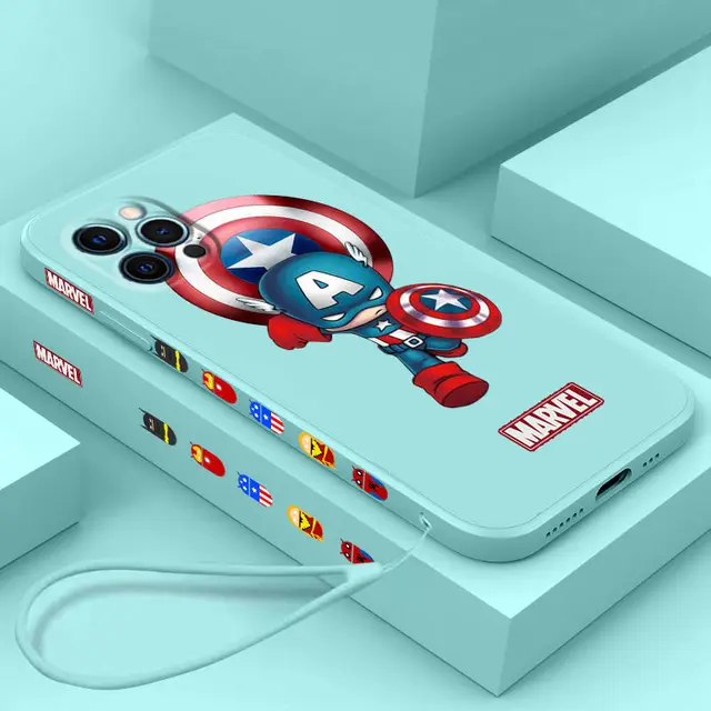 Popularity Marvel phone case for iphone 11 12 13 pro max case Shockproof iphone 7 case 6 8 plus x xs xr Unilateral design cover 7