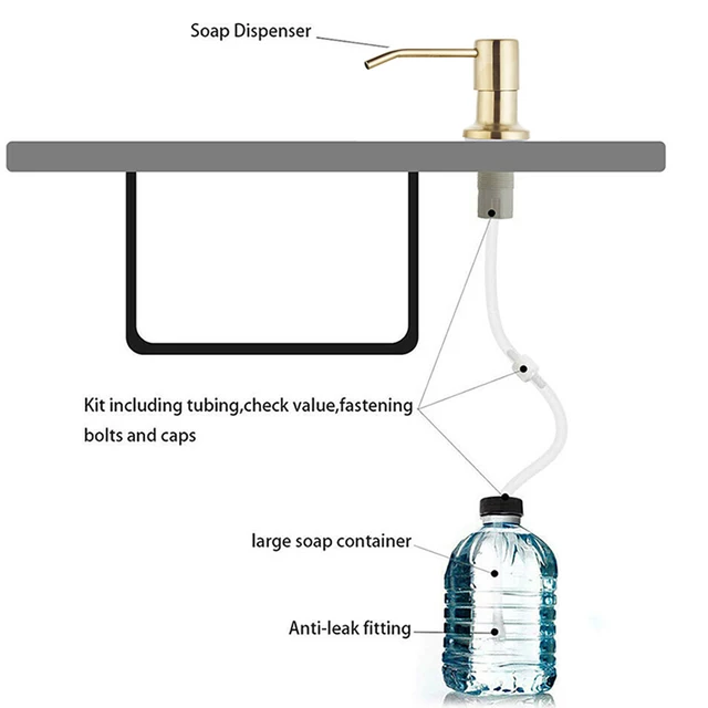 สแตนเลสสตีลอ่างล้างจานสบู่เหลว Built-In ปั๊มโลชั่นหัว Extension ซิลิโคนชุดสำหรับห้องครัวสบู่ Dispenser 4 สแตนเลสสตีลอ่างล้างจานสบู่เหลว Built-In ปั๊มโลชั่นหัว Extension ซิลิโคนชุดสำหรับห้องครัวสบู่ Dispenser 4