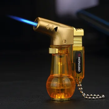 

Transparent Cigarette Lighter Straight Cigar Windproof Spray Gun High-temperature Resistant Metal Portable