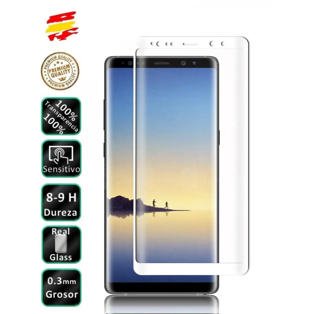 Proteggi Schermo In Vetro Temperato 3D Full White Samsung Galaxy Note 8