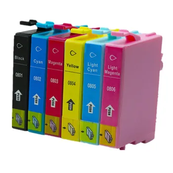 

Ink Cartridges T0801 T0802 T0803 T0804 T0805 T0806 Compatible for Epson Stylus Photo P50 T59 R265 PX650W 660+ 700W 710W 720WD