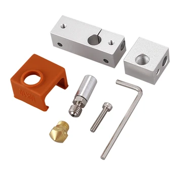 

3D Printer Extruder All Metal Hotend Groove Mk10 Nozzle Heating Block Brass Nozzle for Wanhao I3 Plus