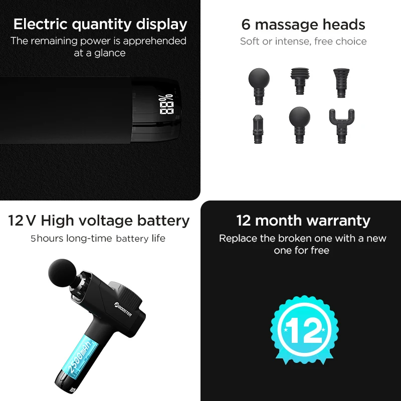 Booster M2-C Massage Gun Smart Deep Tissue Relaxation Professional Percussion Muscle Fascia Gun Handheld Electric Body Massager