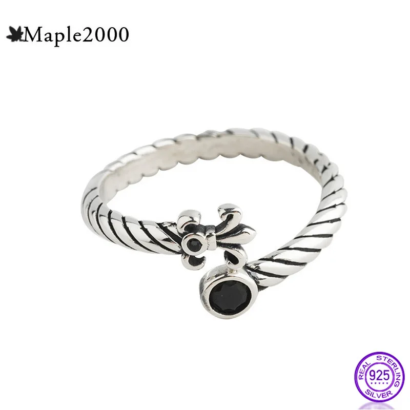 

925 sterling silver rings for women Adjustable zircon fashion personality rings finger ring retro geometric classic jewelry
