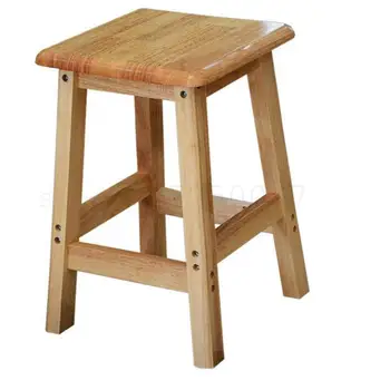 

All Oak Square Stool Family Solid Wood Dining Room Square Stool Student High Bench Square Tea Table Stool Log High Stool