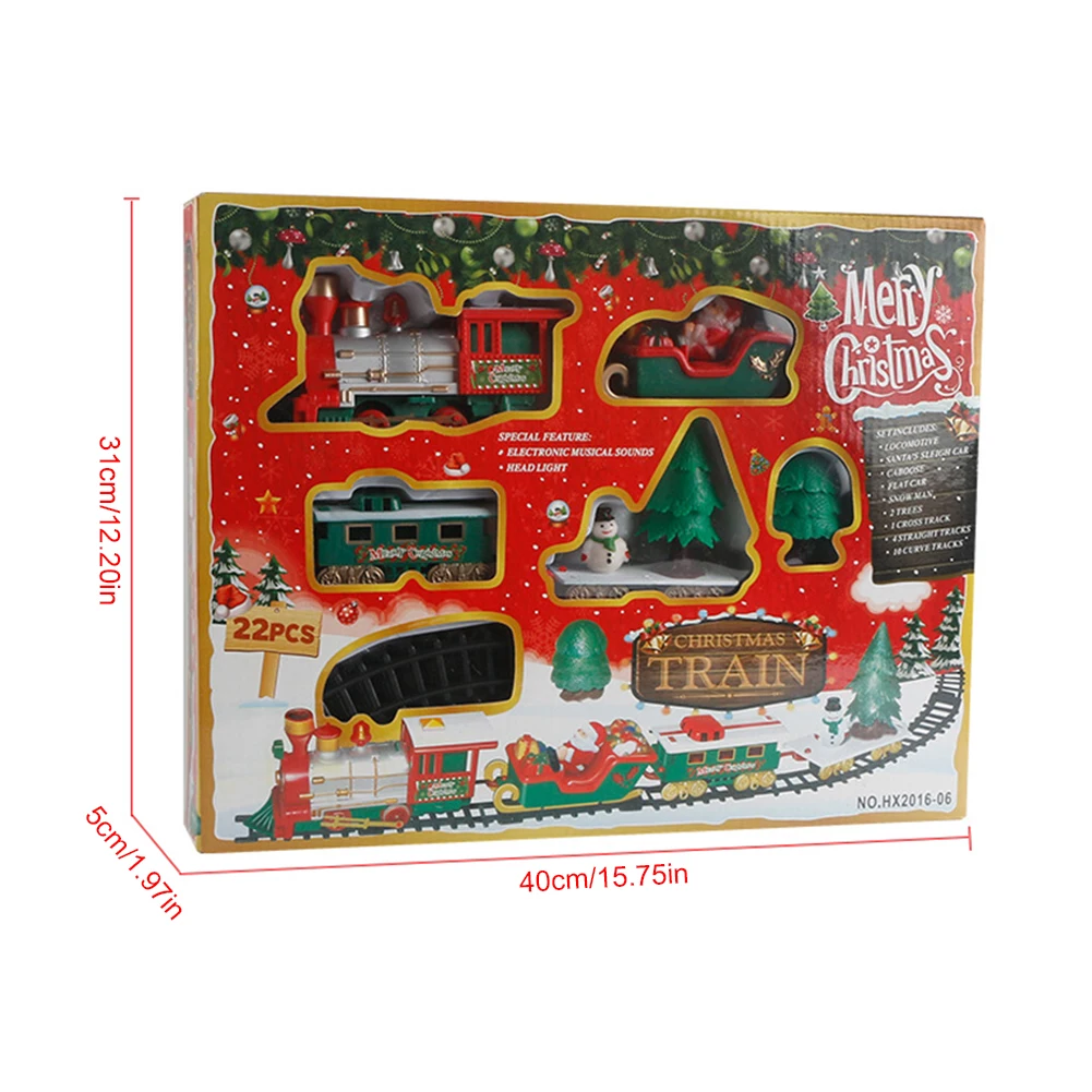 Трек маленький поезд игрушка детская Рождество Электрический Рождественский