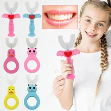 

Children Toothbrush Kids 360 Degree U-shaped Toothbrush Teether Soft Silicone Baby Brush 2-12years Kids Teeth Oral Care Cleaning