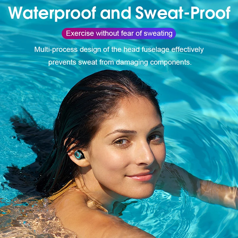 MLHJ Bluetooth Wireless Headphones with Microphone 3500mah Waterproof Earphones HIFI Stereo Noise Cancelling Headset Earbuds