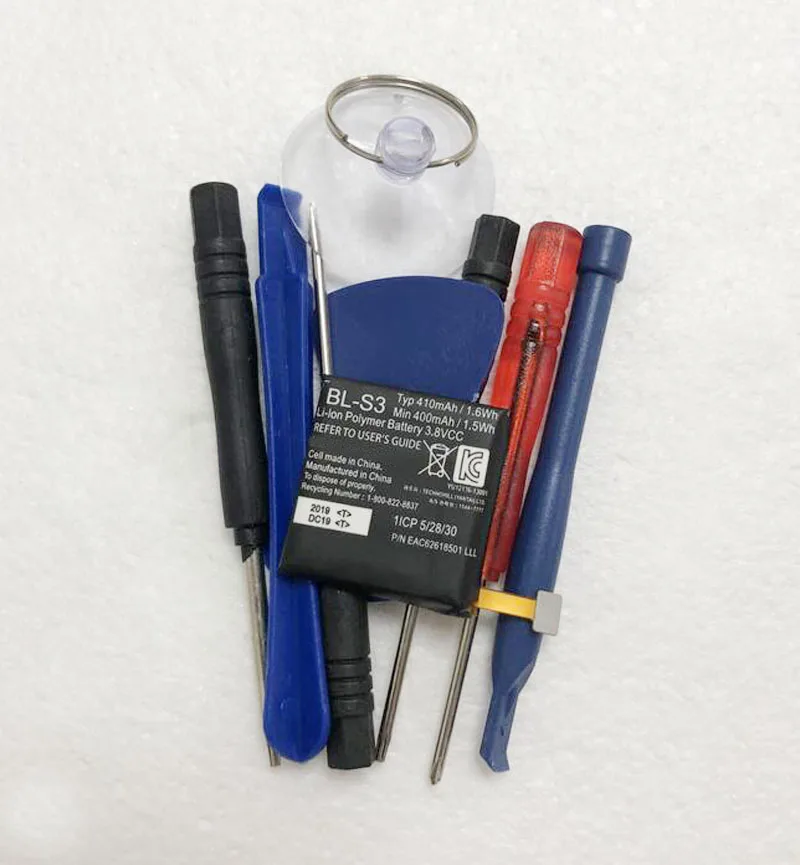 

BL-S3 Battery for Lg G Watch R w110 w150 BLS3 New Lithium Rechargeable Bateria Replacement 3.8V 410mAh+tool