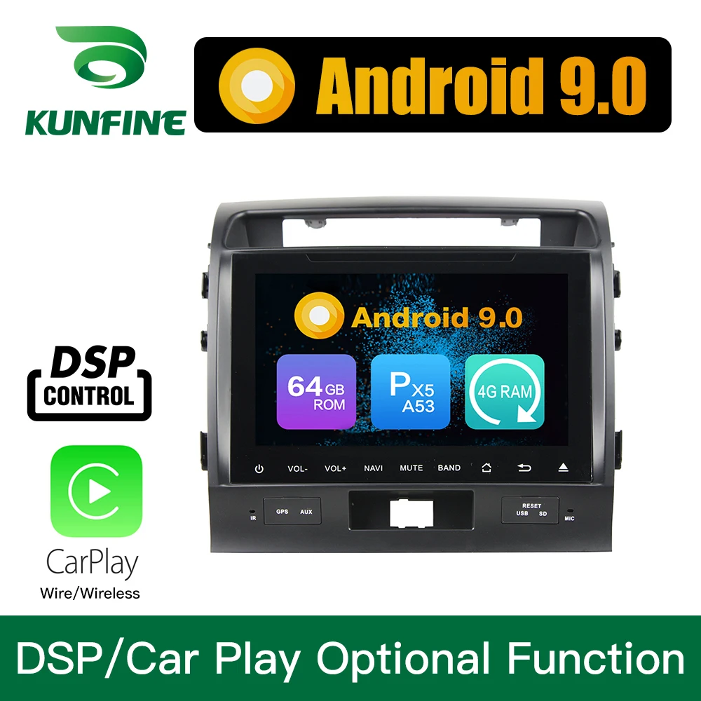 Android 9,0 Восьмиядерный 4 Гб ОЗУ 64 Гб ПЗУ автомобильный DVD gps мультимедийный плеер стерео для Land Cruiser 2008-2012 радио головное устройство
