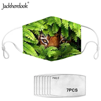 

Jackherelook Cool Jungle Animals Pattern Men Filters Mask Adjustable Dustproof Mulit Use Elastic Mascarilla Face Cover Mask