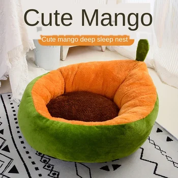

Mango Plush Cats Nest House Dog Mat Winter Warm Small Dog Bed Sleeping Soft Plush Dog Basket Pet Cushion Portable Pets Supplies