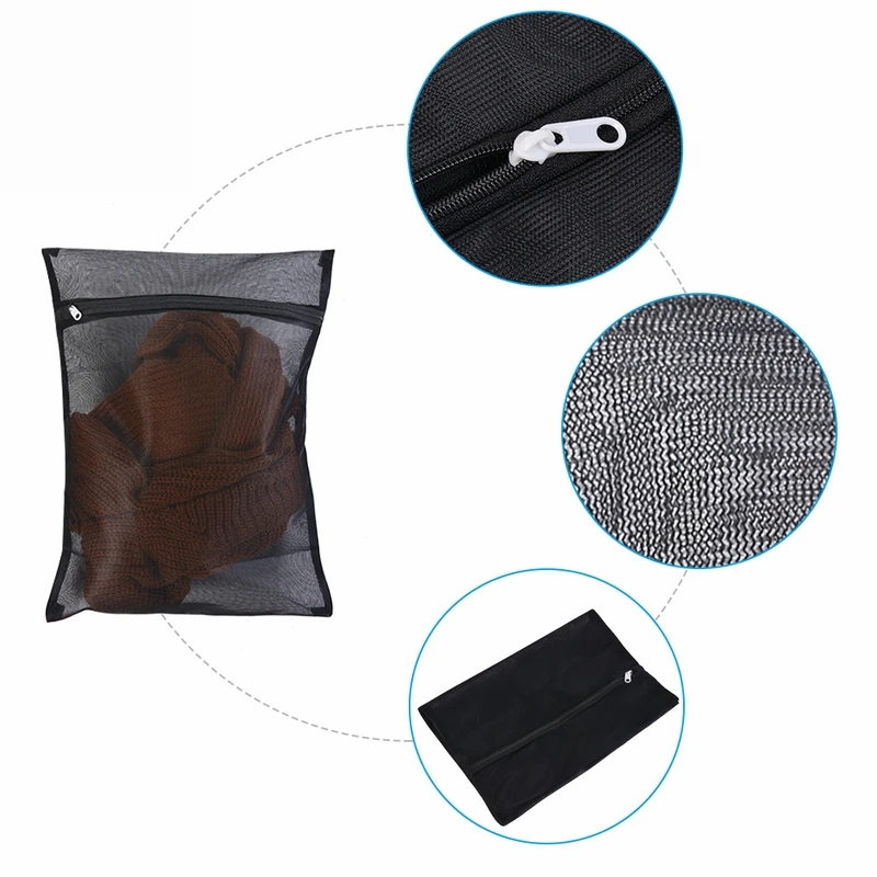 Zippered Mesh Laundry Wash Bags Foldable Delicates Lingerie Bra Socks Underwear Washing Machine Clothes Protection Net