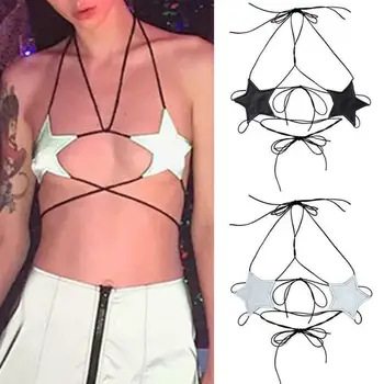 

Fashion Modern Womens Star Strappy Lace Push Up Bra Bustier Vest Crop Top Bralette Blouse Bandage Sexy Tops Streetwear