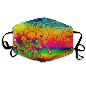 

Comfortable Two Layer Dust Mask, Soft Fantasy Color Neon Face Mask Cover Mouth for Adults and Teens
