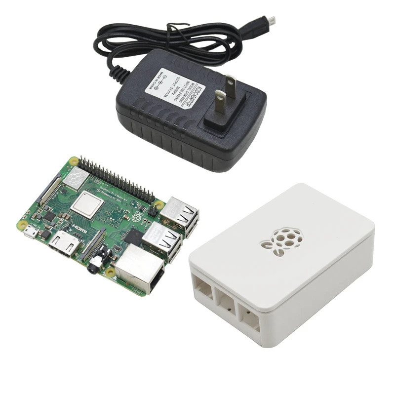 Для Raspberry Pi 3 Model B+(Plus)+ Abs чехол+ 5V 3A Мощность адаптер с поддержкой Wi-Fi и Bluetooth Декодер каналов кабельного телевидения штепсельная вилка стандарта США