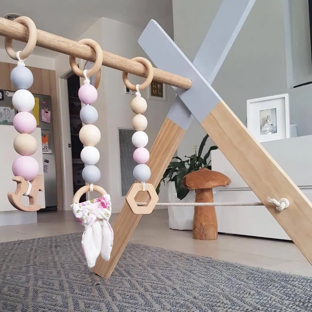 Детский спортивный игровой детский Сенсорное кольцо-Потяните игрушечную деревянную рамку для детской комнаты, вешалка для одежды для малышей, подарок, детская комната, украшение в скандинавском стиле