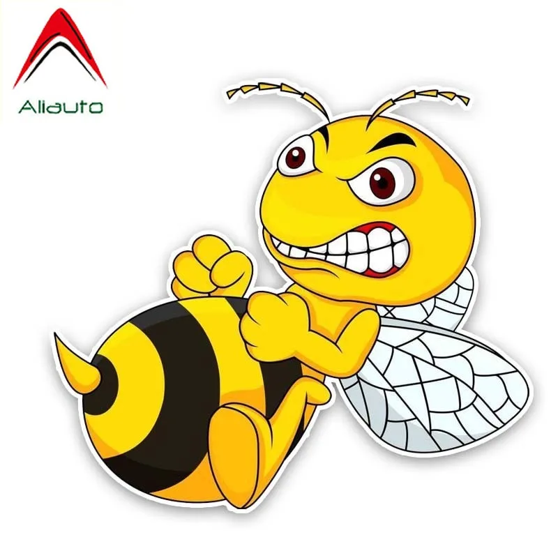 Забавная Автомобильная наклейка Aliauto злобная пчела аксессуары из ПВХ для Skoda Octavia