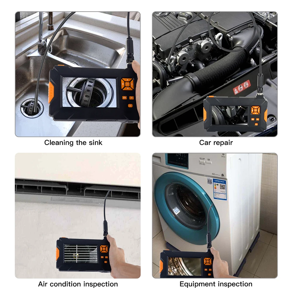 

High Quality Endoscope With Display Screen USB Cable And Hooks Magnets Side Mirrors No Complicated Operations Plug And Play