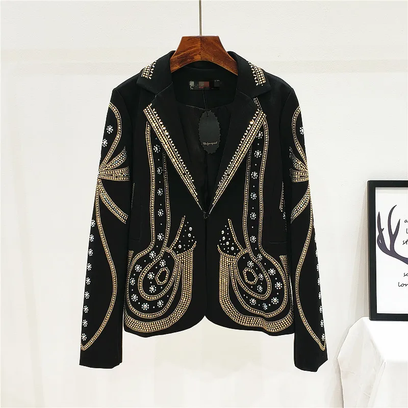 Neploe корейский тяжелый рабочий блейзер с бусами Feminino модный патч короткий Blaser Femme Осенняя дикая куртка на одной пуговице для женщин 46233