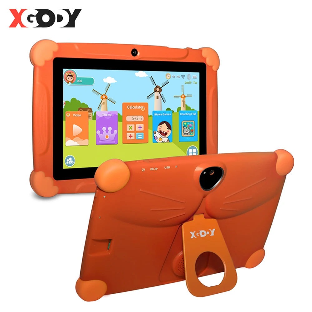 Kaufen XGODY T703 Kinder Tablet PC Android 8,1 Weihnachten Geschenk 7 Inch Kinder Tablet 1GB + 16GB Quad Core 1024*600 HD Touchscreen Tabletten