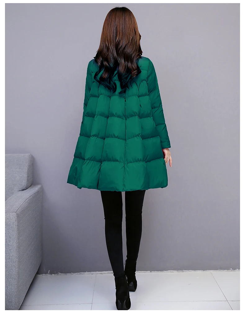 Winter Women Jacket Parka New Korean Zipper Cloak Down Cotton Jacket Long Outwear Fashion Warm Ladies Overcoat Padded Coat