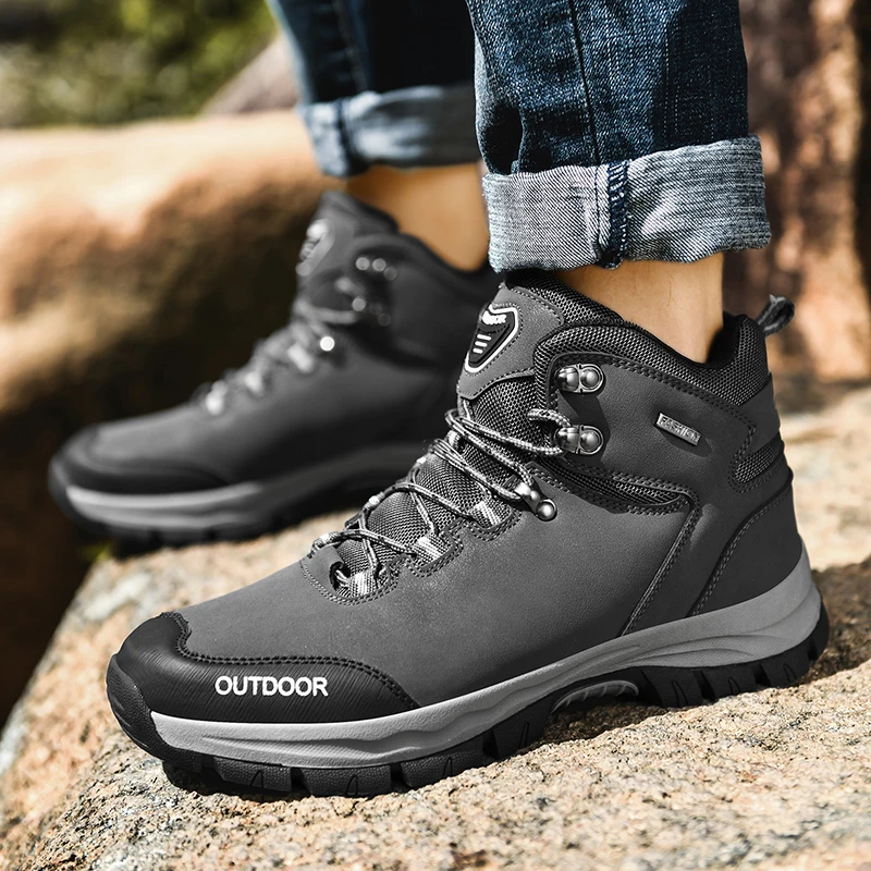 big size 48 Outdoor Waterproof Hiking Boots Men Winter Shoes Walking Climbing Hiking Boots Hunting Sneakers zapatillas hombre