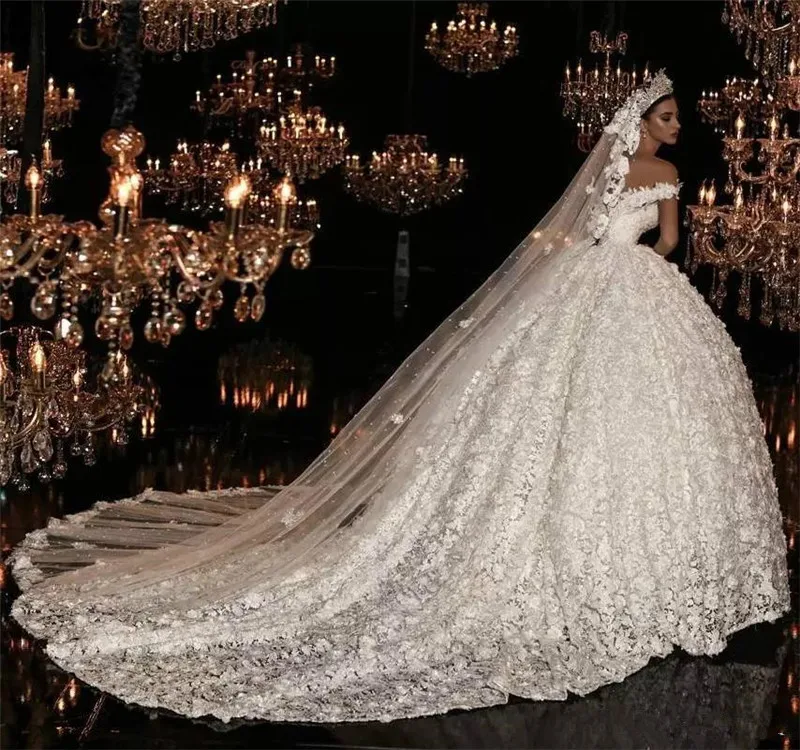 luxury-applique-beads-ball-gown-wedding-dresses-lace-off-the-shoulder-sweep-train-plus-size-bridal-gowns-puffy-vestido-de-novia-with-veils