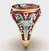 Milangirl Creative Personality King Horse Two-tone Knight Rings for Men Hip Hop Punk Style Fashion  Rings ► Photo 1/6