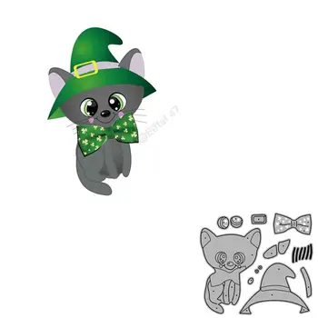 

Magic elf cat scrapbooking metal cutting dies alinacrafts stamps and craft dies for paper card making new 2020