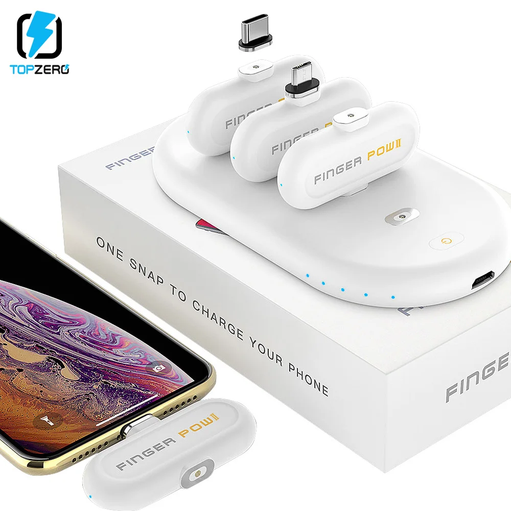Finger Pow Mini Magnetic Fingerpow Charging Power Bank Emergency