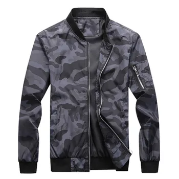 

Dropshipping Fashion Men's Casual Camouflage Long Sleeve Jacket Stand Neck Coat 3XL Hip Hop Slim Fit Pilo US Size 5480041