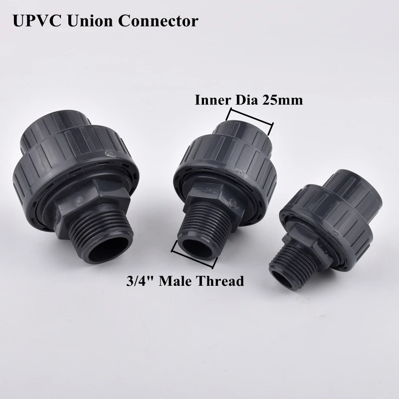1/2"~2" Außengewinde UPVC Union Wasserrohrverbinder, Aquarium Rohrverbindung Gartenbewässerung Bewässerungssysteme Armaturen – Detail 1