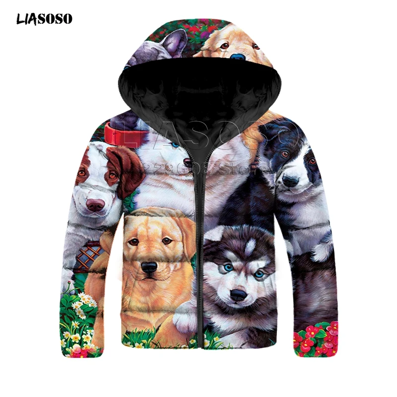 24 LIASOSO new design winter 3D Print Down jacket men&women animal,cat,dog rock singer Down jacket Hip Hop high quality pullover - Цвет: 24