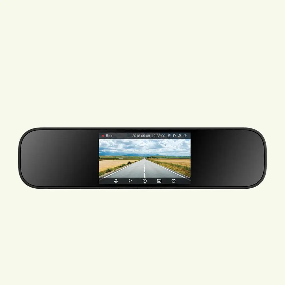 Черный Xiaomi Mijia зеркало Автомобильная камера заднего вида Смарт Камера вождения рекордер 1080P HD 5 дюймов ips экран IMX323 датчик изображения для автомобиля - Цвет: Черный