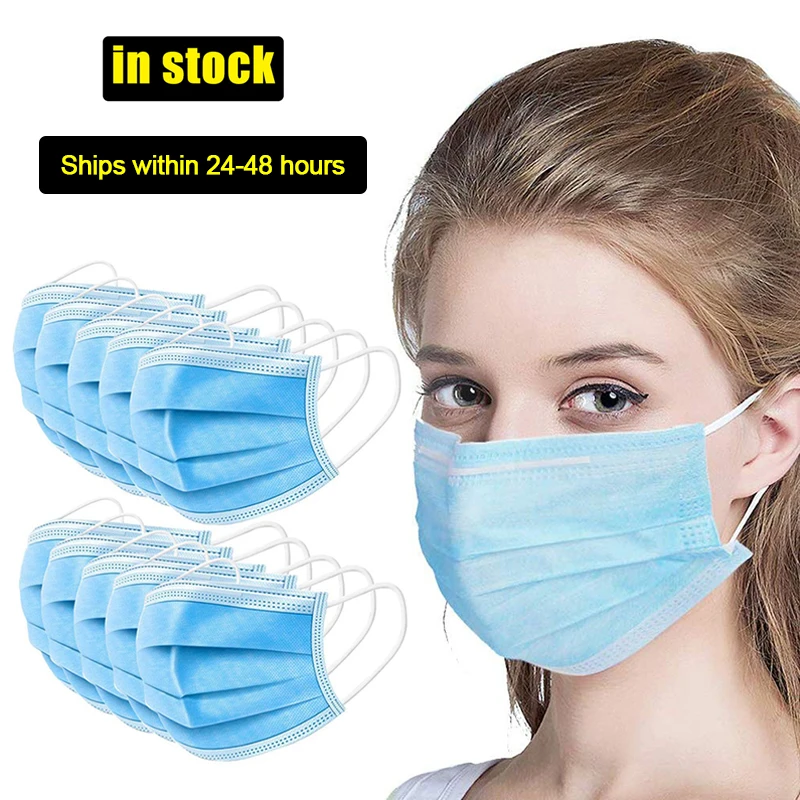 

3 Layer protection dust Masks Face Mask Disposable Mask Elastic Ear Loop Breathable Anti-Dust Filter Safety Mask Respirator