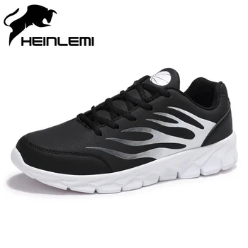 

HEINLEMI Leather Casual Men Sneakers Thick Sole Young Men Daily Footwear Autumn Leather Men Shoes Wear-resistant Sports Shoes