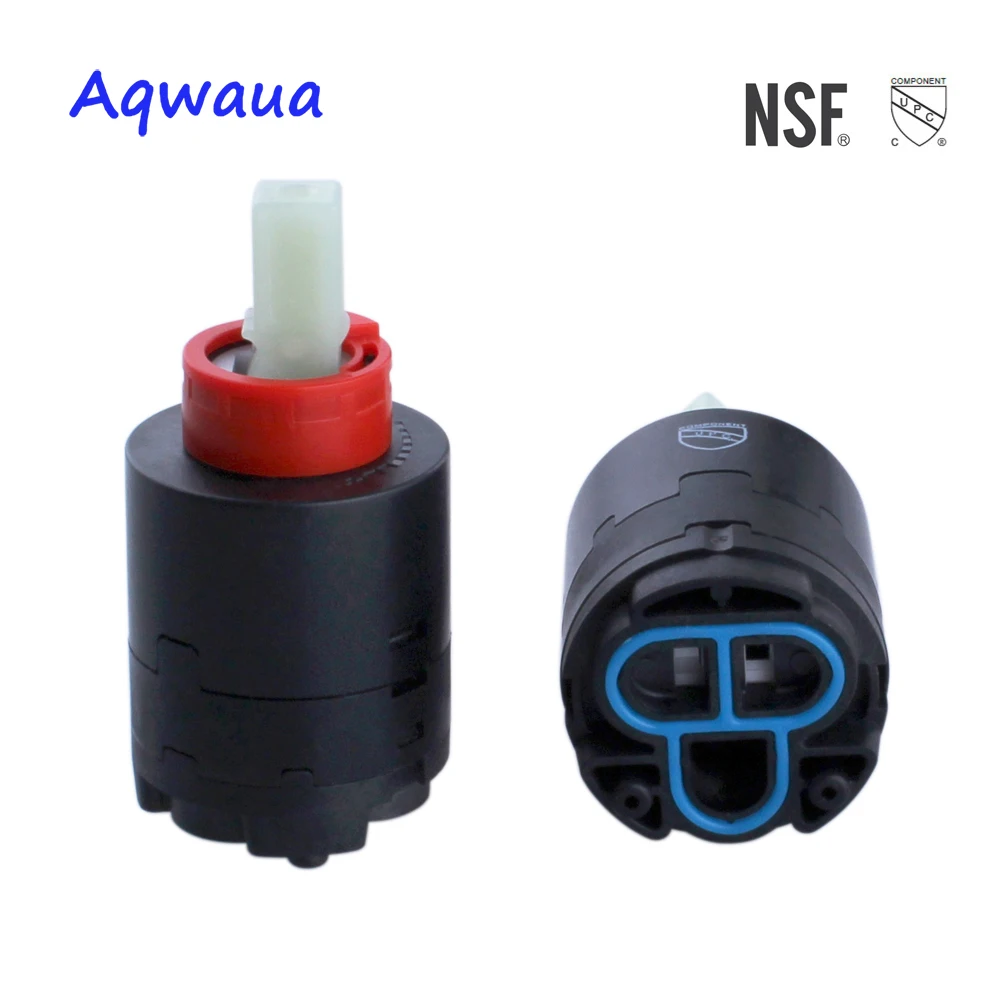 Aqwaua-Ceramic Disc Mixer Faucet Cartridge, Balanço de pressão, Tipo rotativo, com distribuidor, Peça de substituição do filtro, 40mm