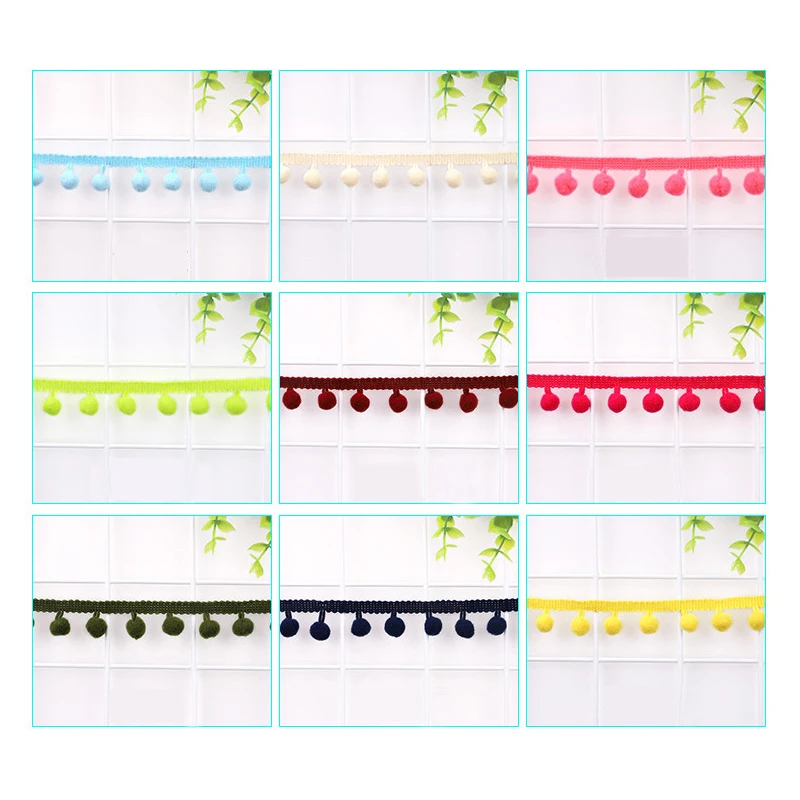 Pom Pom Trim Ball Fringe Ribbon Sewing Lace Kintted Fabric DIY Craft Accessories 2/5/10 Yards pom poms craft supplies craft supplies