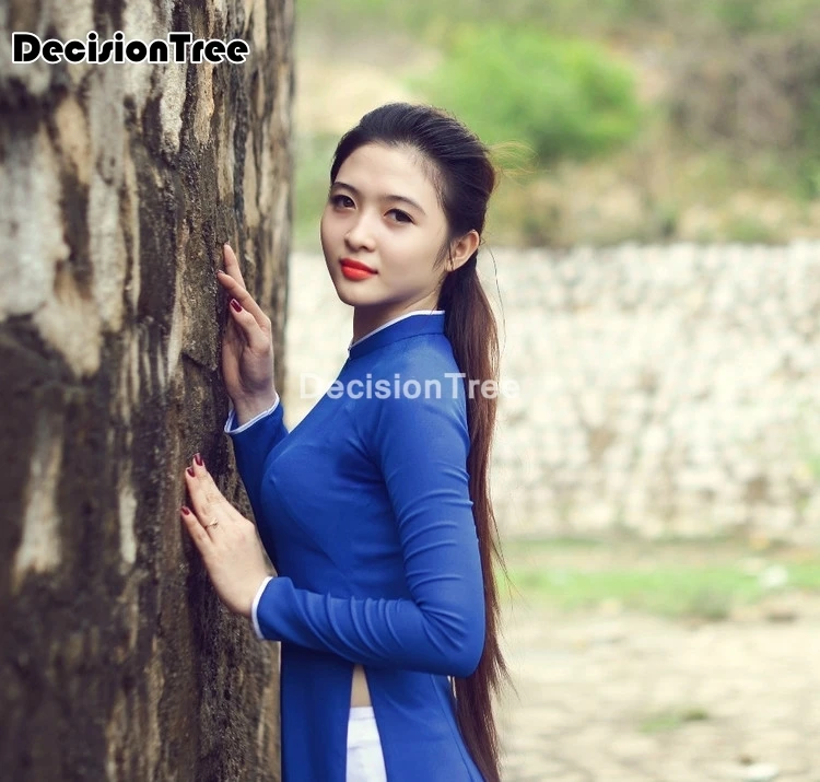 2021 Женская традиционная вьетнамская одежда aodai вьетнамский халат и брюки ao dai в