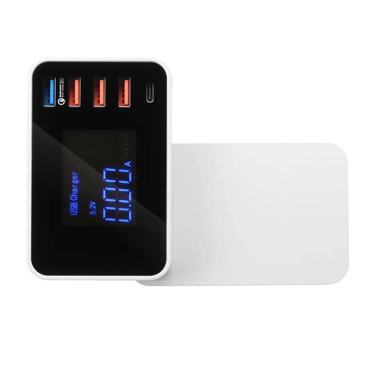 ЖК-дисплей 8A 4 usb порта QC3.0 быстрое зарядное устройство Беспроводное зарядное устройство USB концентраторы с портом type C для смартфонов планшетов MP4
